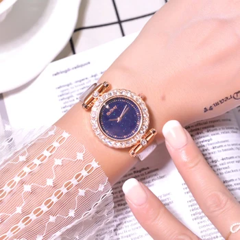 

Women Watches 2019 Fashion Leather Ladies Watches Women Quartz Wristwatch Luxury Diamond edge Young Girl Watchproof reloj mujer