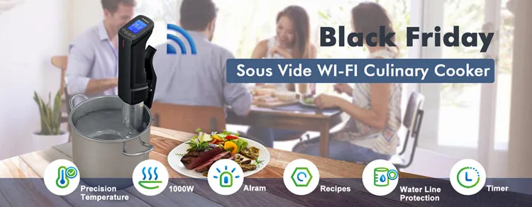 Inkbird EU Plug Sous Vide Wi-Fi кулинарная плита 1000 Вт точная температура и таймер, термоциркулятор погружения из нержавеющей стали