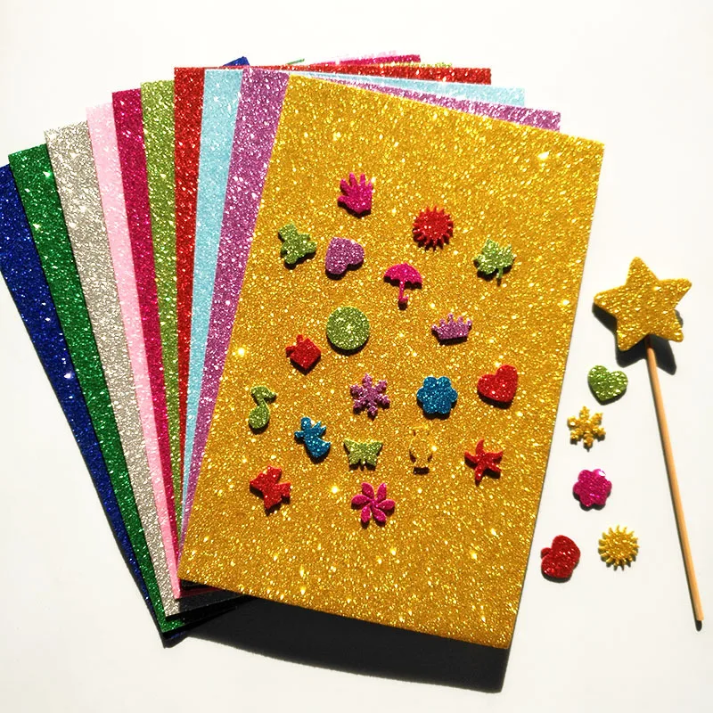 Губчатая клейкая блестящая картонная бумага, детская ручная работа, скрапбук, бумага для рукоделия, оригами, для праздников, зажим и паста