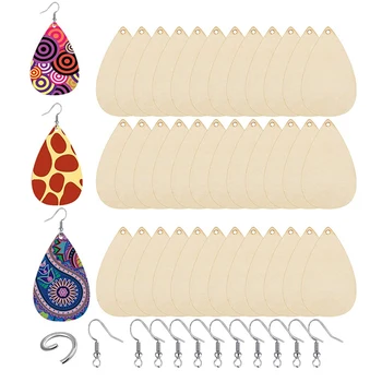 

120 Unpolished Wooden Earrings Pendants, Blank Wooden Earrings Pendants, Earring Hooks and Earrings for Jewelry Making.