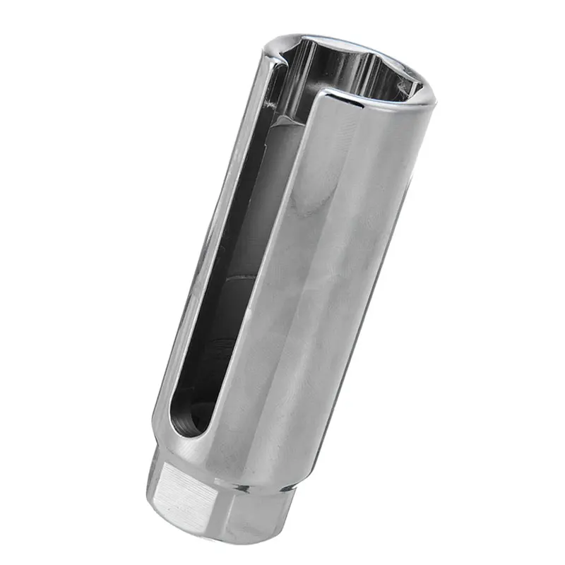 Universal 1pc 22mm 7/8'' Chrome Lambda O2 Oxygen Sensor Socket Removal Tool Side Wire Cutout 1/2'' Drive