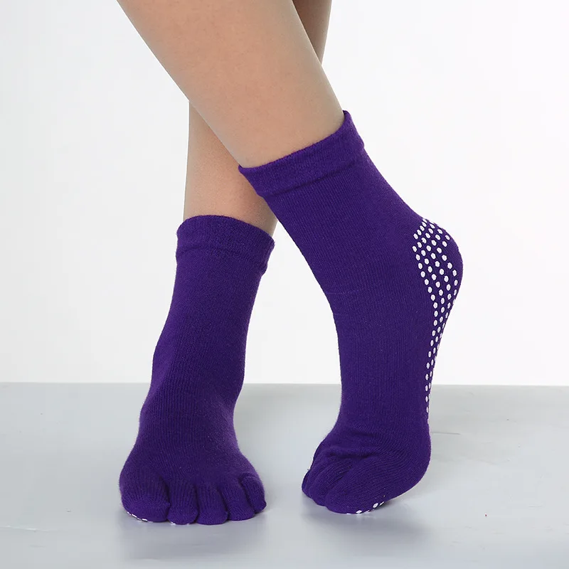 sock12 16 цветов, носки для йоги, Нескользящие хлопковые носки для тренировок с пятью пальцами, спортивные носки для пилатеса и балета, велосипедные - Цвет: sock12