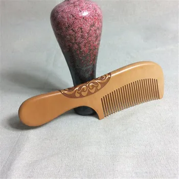 

Vintage Wooden Handle Combs 19cm Length Peach Wooden Combs Hair Style Designer Professional For Ladies Great Gift