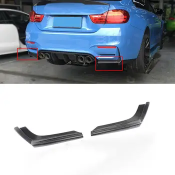 

2PCS VRS Style V Type Extension Carbon Fiber Rear Bumper Diffuser Lip Cover Bodykit Fit For BMW F80 M3 F82 M4 2015-2019 16 17 18