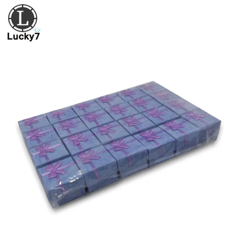Purple 48 шт./лот, модная шкатулка для ювелирных изделий, мульти кольца цвета, подарочная упаковка для ювелирных изделий, серьги, держатель, чехол, 4*4*3 см - Цвет: Purple