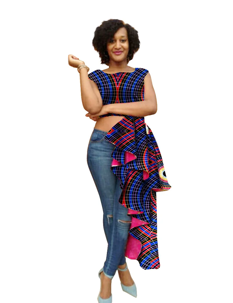 22 Африканская одежда для женщин Новая африканская Роба африканская Топ dashiki o-образным вырезом Анкара Стиль Топы модная блузка размера плюс WY700 - Цвет: 22