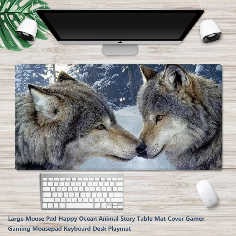 

40x90x0.3cm Large Mouse Pad Happy Wolf Story Table Mat Cover Gamer Gaming Mousepad Keyboard Desk Playmat