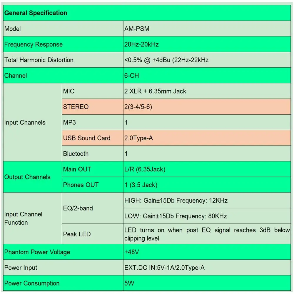 Freeboss AM PSM DC 5V источник питания USB интерфейс 6 каналов 2 моно стерео 16 эффектов аудио