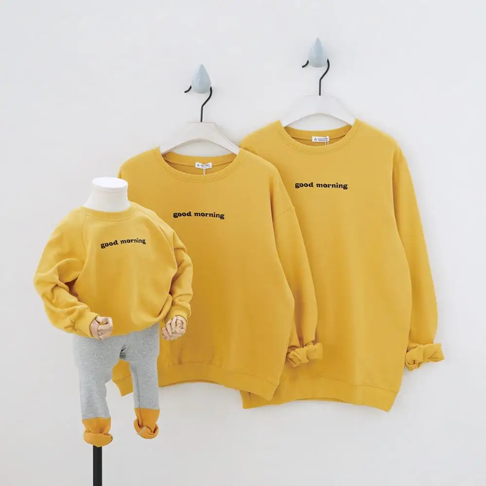 

2019 Embroidered letters Letters Family Matching Outfits Sport Long Sleeve Sweatshirt Tees Family Looking Sweatshirts Children