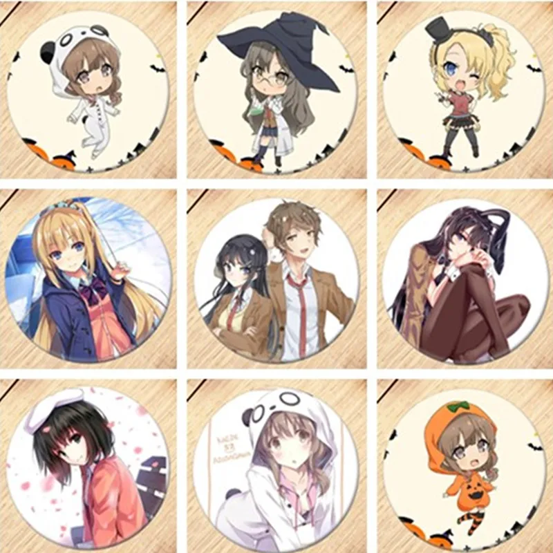 

Anime Rascal Does Not Dream of Bunny Girl Senpai Brooch Pin Badge Accessories For Clothes Backpack Decoration Xmas gift