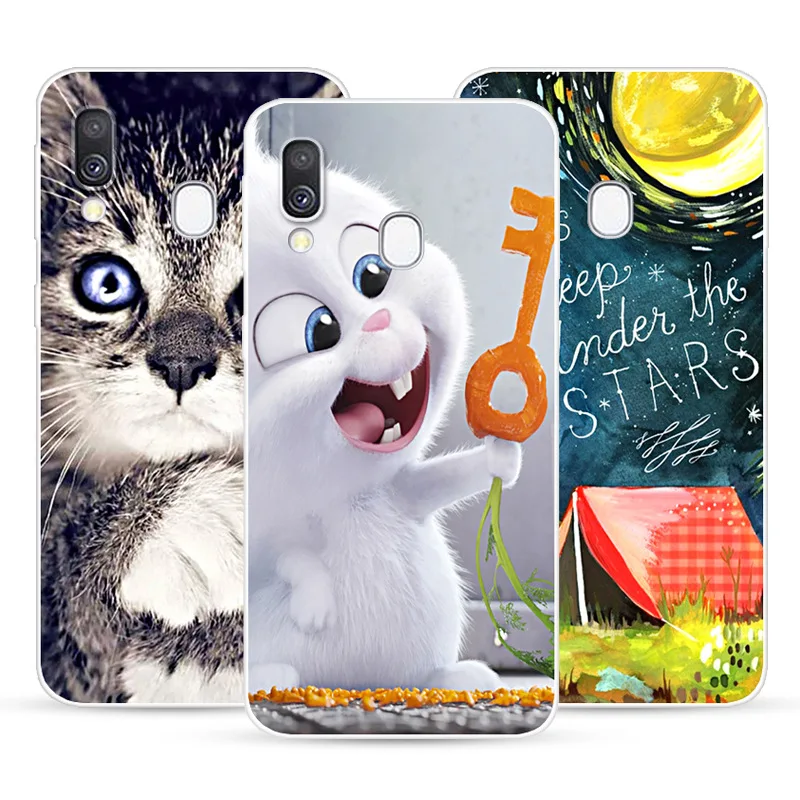 Роскошный мягкий силиконовый чехол из ТПУ для Samsung Galaxy A40 A 40 с цветочным рисунком