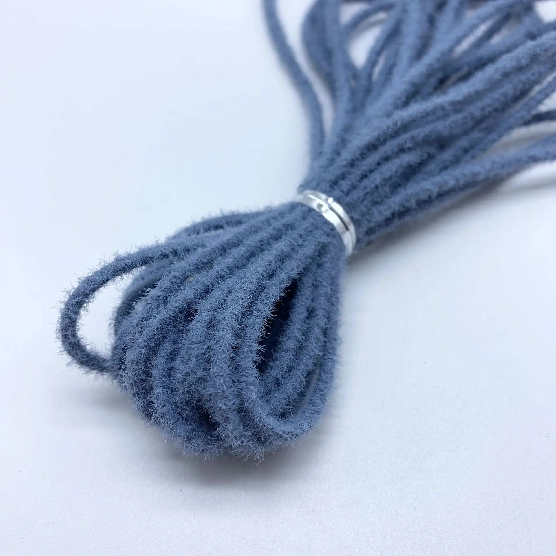 5 м/рулон цветные плюшевые эластичные шнуры высокого растягивания ручной работы канатная Резиновая лента для волос DIY украшения аксессуары материалы для рукоделия - Цвет: Light blue