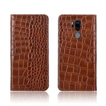 

Crocodile pattern genuine leather card slot holder case for LG G7 ThinQ case for LG G6 cover for LG G5 LG G4 holster cover case