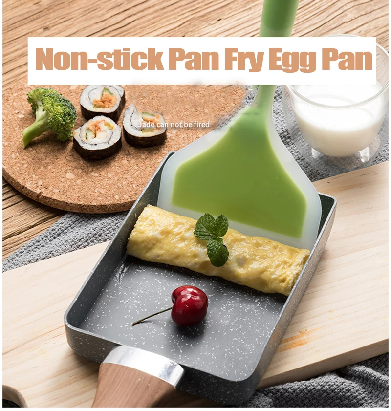 Frying Pan Tamagoyaki Omelette Black Non-stick Pan Fry Egg Pan Pancake Kitchen Pot Use for Gas Cooker