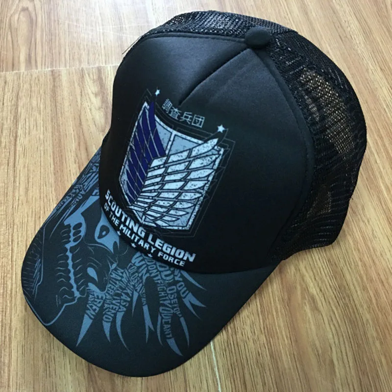 Японская аниме атака на Титанов Survey Corps Бейсбольная Кепка Snapback Trucker Mesh Hat|Мужские