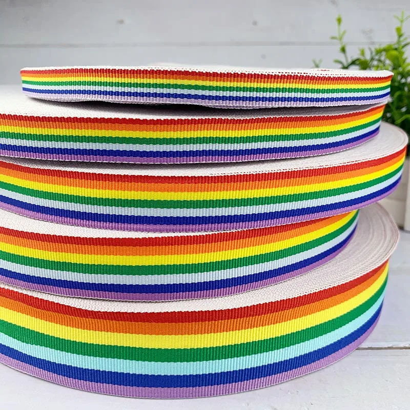 5 Yards Rainbow Ribbon For Party Wedding Decoration Gift Wrapping DIY Hair Bows Christmas Clothing Bag Sewing