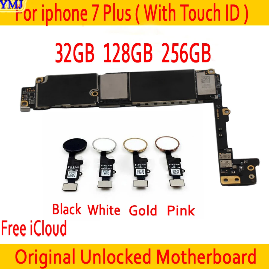 Для iphone 7 plus 5 дюймов материнская плата с/без Touch ID 100% Оригинальный