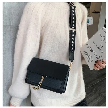 

2020 Winter Fashion Women's New Texture Shoulder Bag Casual Small Square Wild Crossbody Messenger Handbags Solid Tote Purses