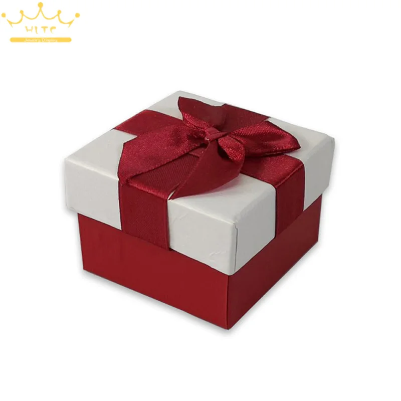 Red and White Кольца упаковочная коробка оптовые ювелирные изделия Подарочная серьга коробка для хранения Органайзер поставки для ювелирного магазина 12 шт/партия 7*7*5 см - Цвет: Red and White