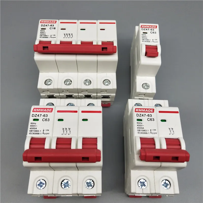 AC220V-400V DZ47 6A 10A 16A 1P 2P 3P 4P 20A 25A 32A 40A 50A 63A 125A Мини автомат защити цепи вырез миниатюрный Бытовой Воздушный переключатель