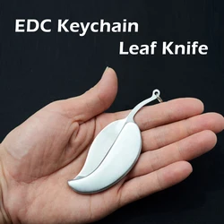 EDC couteau à feuilles Portable en acier inoxydable, Mini couteau à fruits Portable, Kit de survie de poche en plein air, Camping randonnée couteau pliant 1 pièce 
