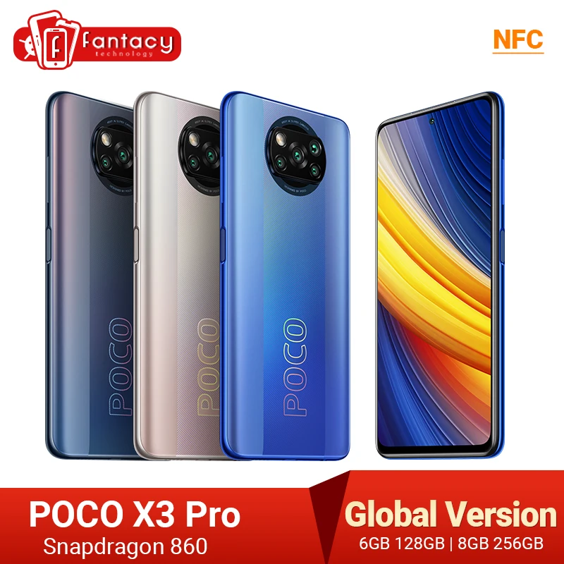 In Stock Global Version POCO X3 Pro Smartphone NFC 33W Charge Mobile Phone Snapdragon 860 48MP Quad Camera 6.67