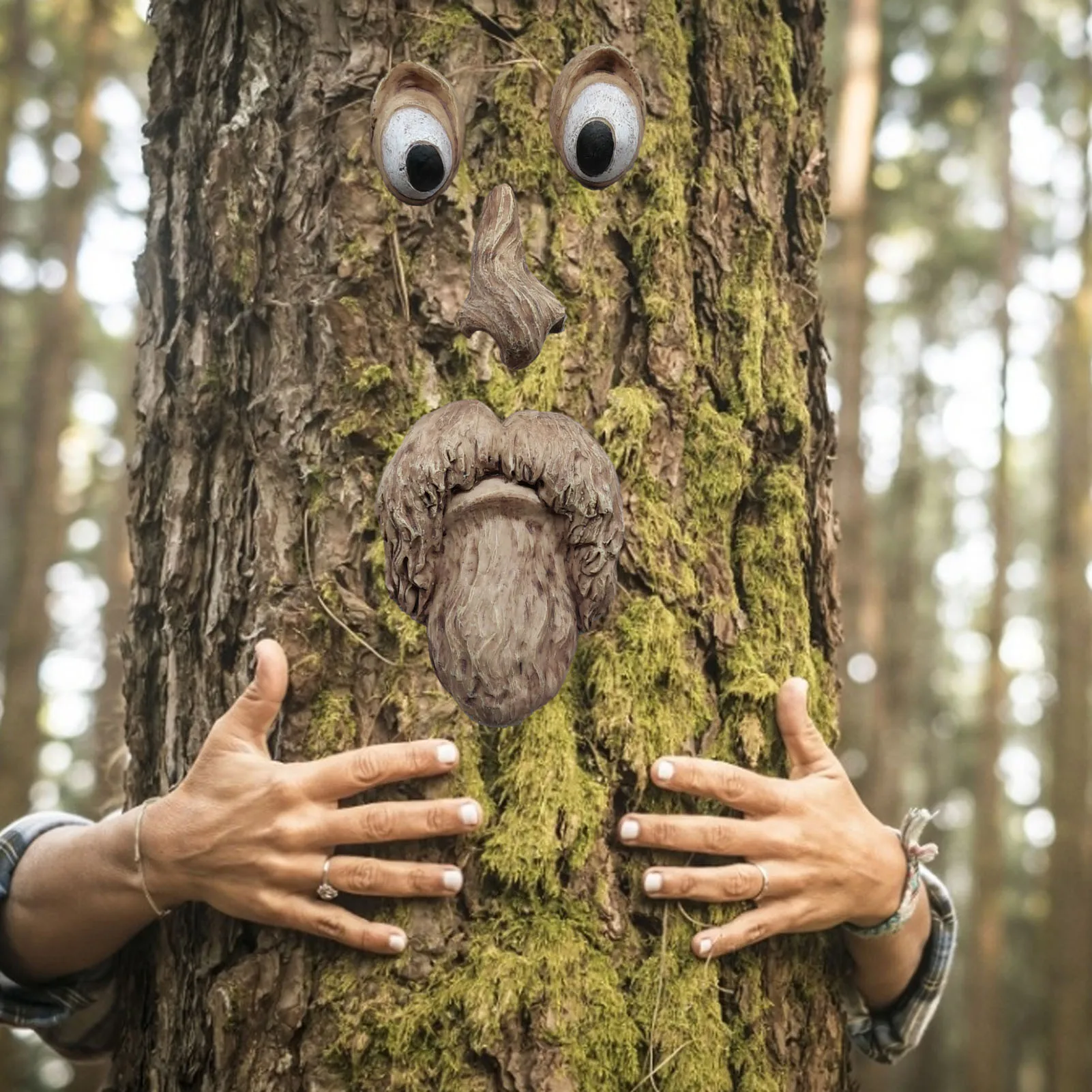 Engraçado Homem Velho Abraço Arte Árvore de Jardim Ao Ar Livre Divertido  Escultura Rosto de Homem Velho Excêntrico Cara de Árvore ao Ar Livre Casa  Pátio Fundo de Feriado Jardim Feriado Ferramenta