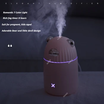 

Ultrasonic air humidifier USB pet car air fragrance essential oil diffuser with color light atomizer 350ml