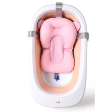 Мультяшная портативная детская ванночка Коврик Противоскользящий коврик для ванной для новорожденных безопасность и безопасность опора для ванной Подушка Складная мягкая подушка Air Be