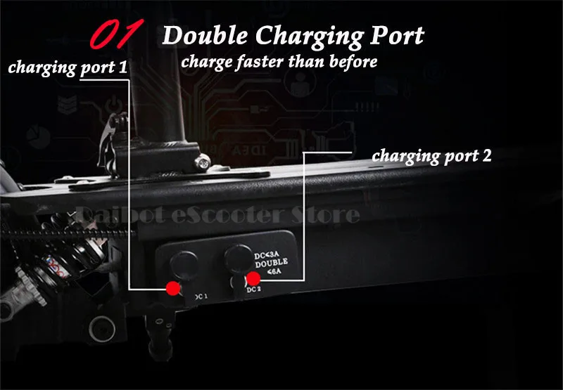 Folding Electric Scooter UBGO 1003 Electric Scooters 10 inch Single Drive 1000W 52V48V Waterproof Electric Scooter For Adults (7)