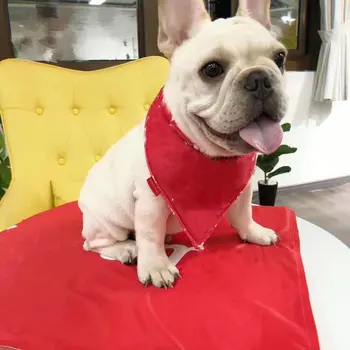 

Fashion Letter Print Dog Bandana Bibs French Bulldog Collar Scarf Luxury Schnauzer Triangular Bandage Pet Shop Dog Acessorios