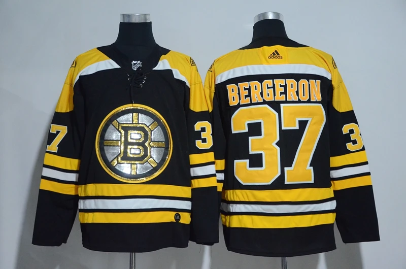 Mens adults Jersey Boston Patrice Bergeron 33 Zdeno Chara 37 - Цвет: Синий