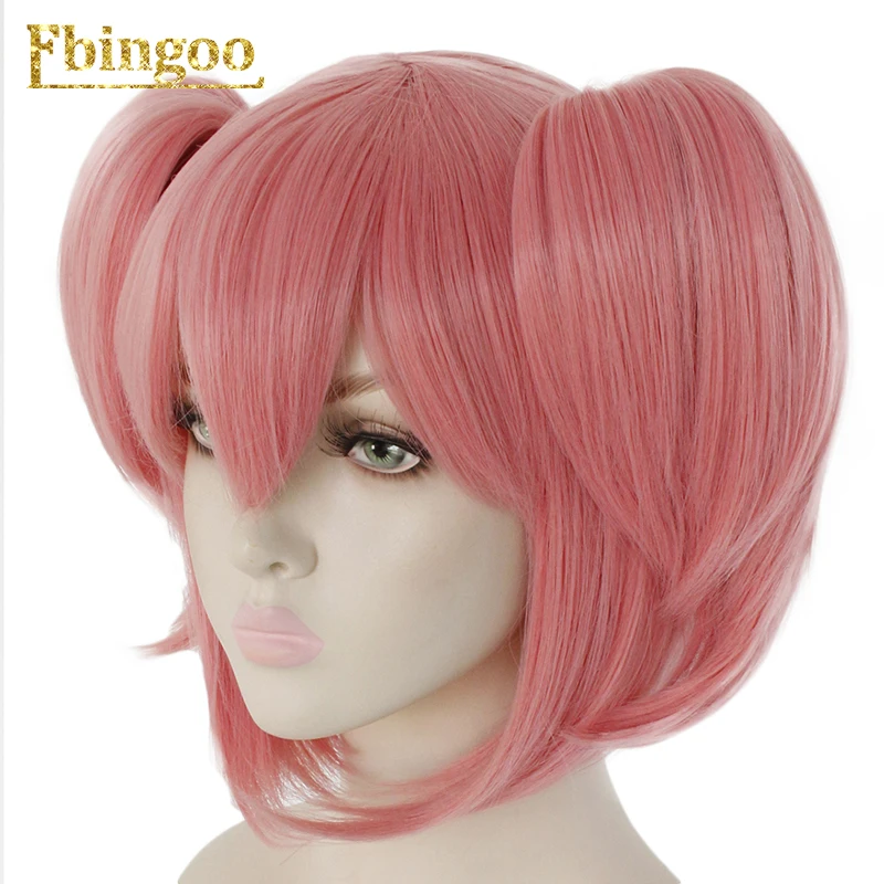 Ebingoo Madoka kaname синтетический парик для косплея Puella Magi Madoka Magica парики розовый двойной конский хвост костюм для Хэллоуина женский парик
