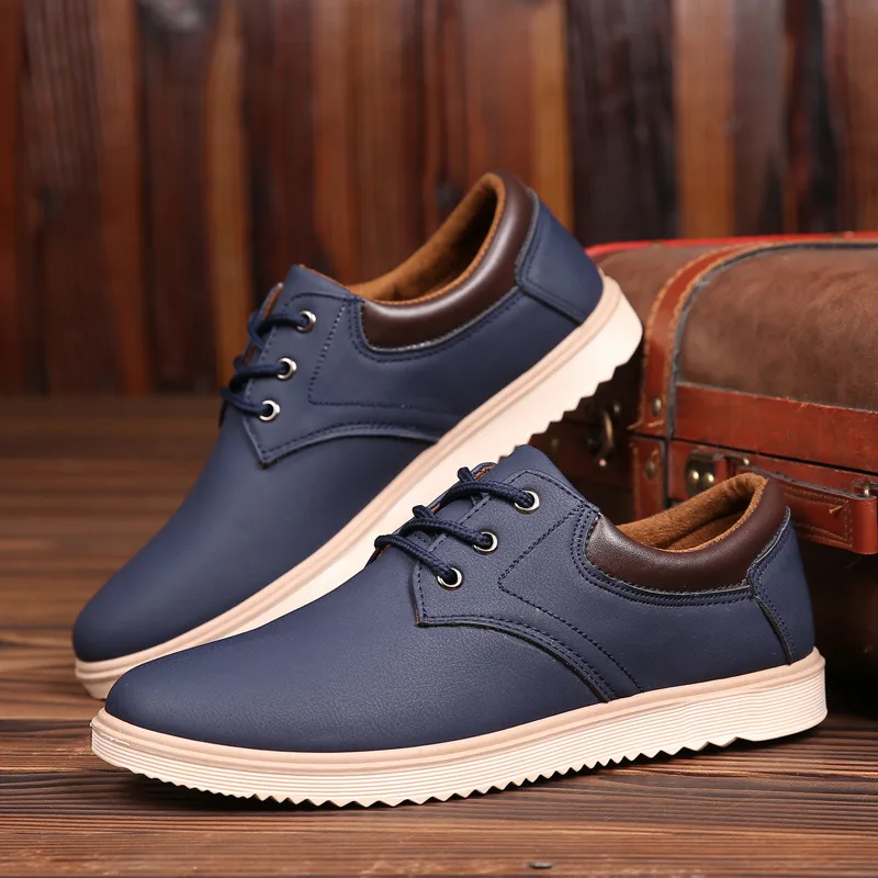

New Leather Shoes Men's Flats Oxfords Shoes Fashion Design Men Causal Shoes Lace-Up Leather Shoes For Men Sneaker Oxford