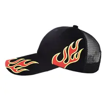 Унисекс Открытый Повседневный Рыбалка пламя вышивка солнцезащитный крем дышащий Бег Регулируемый головной убор Размер солнцезащитный козырек бейсболка