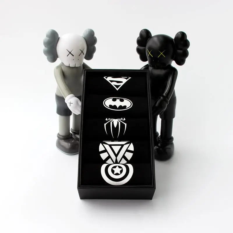 5 двойных подарочных коробок, первоклассные носки с принтом для пар, хлопковые спортивные безбортные носки супергероя, тонкие носки для мужчин и женщин