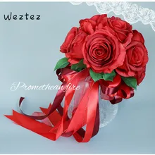 Горячие красные свадебные букеты Искусственные цветочное мыло Пена розы для свадебной композиции Свадебный букет SPH56