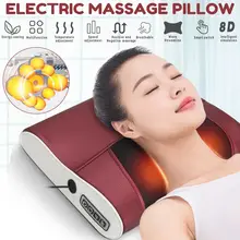 Массажная подушка для шеи Электрический шейный ролик расслабляющий массажер для боли в спине и плечах тела, инфракрасное облегчение боли при прогревании