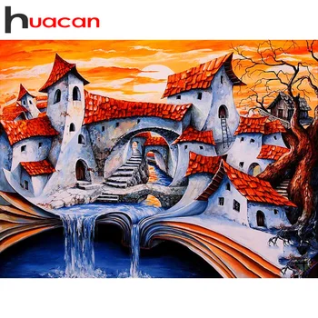 

Huacan 5d Diamond Painting New Arrivals House Home Decor Mosaic Book Landscape Diamond Art Full Drill