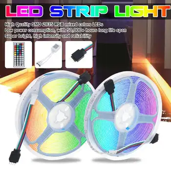 

10M 600 LED Strip Lights Waterproof Colorful RGB 2835 LED Flexible Ribbon 2 x 5M RGB LED Light Tape Diode Remote Control DC12V