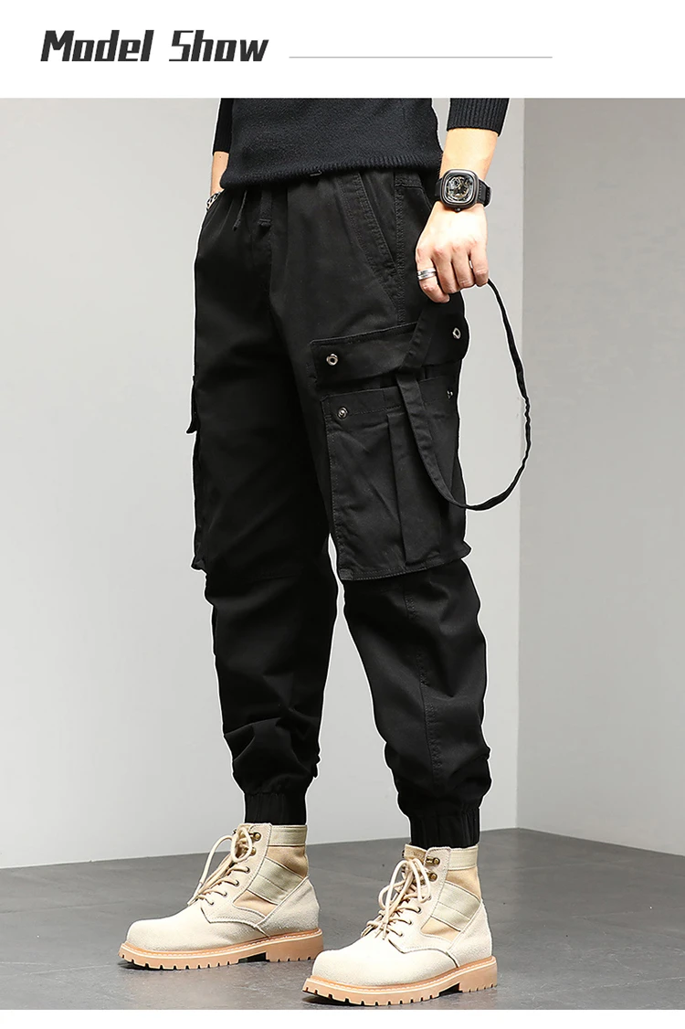 2021 Autumn Winter New Men Casual Cargo Pants Men Cotton Slim Multi Pocket High Quality Plus Size Cargo Pants Men Sports Pants khaki cargo pants