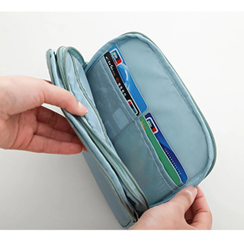Дорожный кошелек-Карточница Многоцелевой паспорт id-карты для кредитной карты сумка для визитных карточек Косметика зарядное устройство кабель для передачи данных Органайзер Сумка