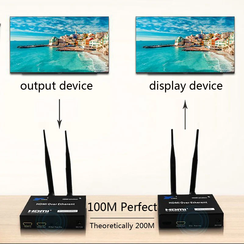 5 ГГц Беспроводная передача HDMI удлинитель передатчик приемник видео конвертер 100 м 200 м беспроводной Wifi HDMI Отправитель DVD ПК к ТВ