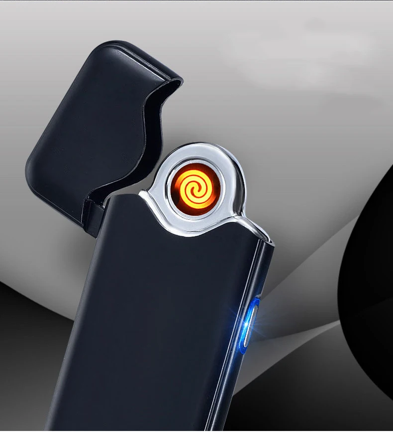 Creative Windproof USB Electronic Cigarette Lighter Touch-sensitive Double-sided Charging Cigarettes Lighter