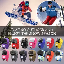 Мужская и женская зимняя Лыжная Шапка-бомбер, шапка-ушанка авиатора, теплая меховая шапка унисекс с ушками, зимняя утолщенная шапка для охоты, шапка gorras