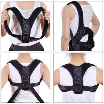 

Adjustable Posture Corrector Spine Back Shoulder Support Corrector Band Brace Correction Humpback Pain Relief Prevents Slouching