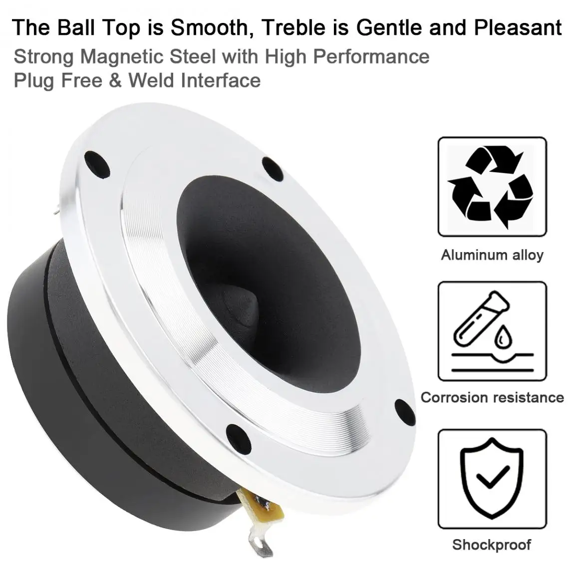 2pcs 4 Inch 150W 4OHM Aluminum Tweeter Speaker with Capacitor for Vehicle Auto Cars Stereo Modified