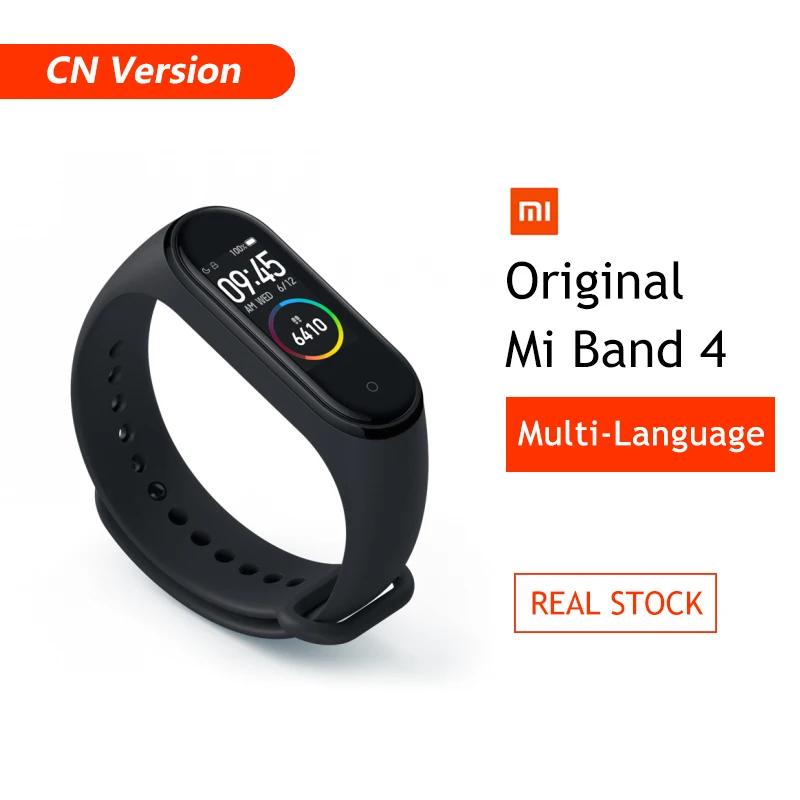 CN Standard Xiaomi mi Band 4 новейшая музыка Смарт mi band 4 Браслет Пульс фитнес 135 мАч цветной экран Bluetooth 5,0 - Цвет: CN Standard