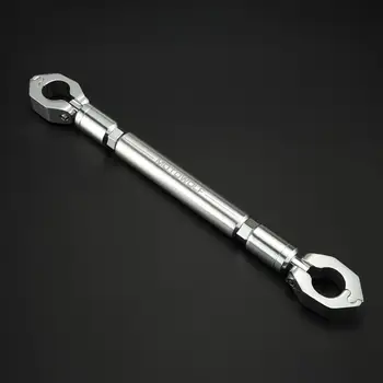 

Universal Adjustable Motorcycle Handlebar Cross Brace Bar Crossbar - 7/8 inch (22mm) Clamp Diameter - Aluminum Alloy - Silver