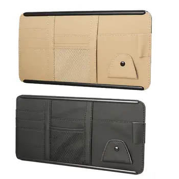 

Universal Car Sun Visor Organizer PU Leather Case Holder For Card Glasses Mobile Phone ID Folder Storage Bag